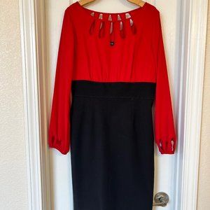 White House Black Market Red and Black Dress (size 8)